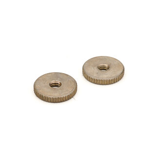 TW-INA (2 pcs.) thumbwheels, BRASS, inch 6-32, nickel plated, aged