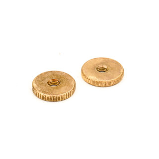 TW-IGA (2 pcs.) thumbwheels, BRASS, inch 6-32,  gold plated, aged