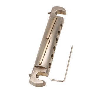 TBWC-59NA-BL    	Faber Vintage Spec ALU Compensated Wraparound Tailpiece, Nickel, aged, Intonation Bar: Brass, LEFT HANDED