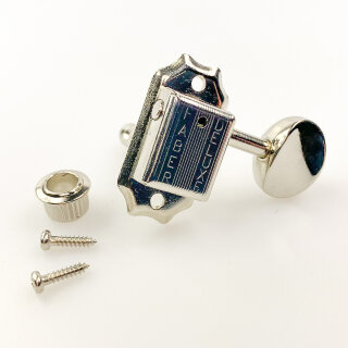 FKT33SBR-NG        	Faber Kluson style tuners, 50 round knob, 3+3, separate bushing, nickel glossy