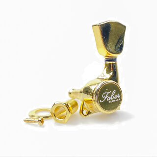 FT33L-GG        	Faber locking tuners, 3+3, bolt bushing, gold gloss
