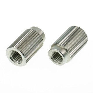 TPI-A-MNG          Faber, 8mm metric Tailpiece Inserts (pair) Steel, nickel plated, glossy