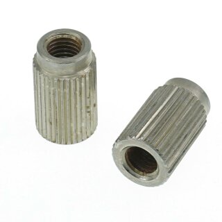 TPI-A-MNA          Faber, 8mm metric Tailpiece Inserts (pair) Steel, nickel plated, aged