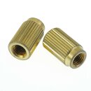 TPI-A-MGA          Faber, 8mm metric Tailpiece Inserts (pair) Steel, goldl plated, aged