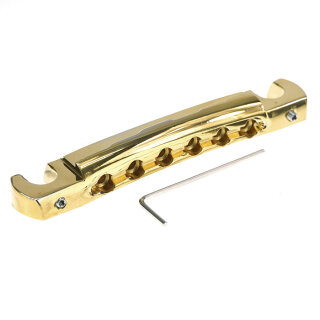 TPWC-59GG        Faber TPWC-59 Vintage Spec ALU Compensated Wraparound Tailpiece, Gold, glossy