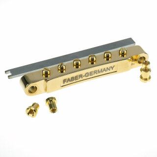 ABRL-GG        ABRL Bridge, pat. pend. Locking System, Gloss Gold, Brass saddles natural