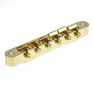 ABRM-GG        ABRM Bridge, Fits 4mm studs, Gloss Gold, Brass saddles gold plated