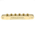 ABRM-GG        ABRM Bridge, Fits 4mm studs, Gloss Gold, Brass saddles gold plated