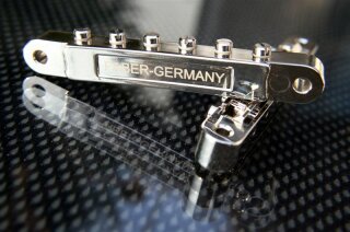 ABRN-BA        ABRN Bridge, Fits Nashv studs, Aged Nickel, Brass saddles natural