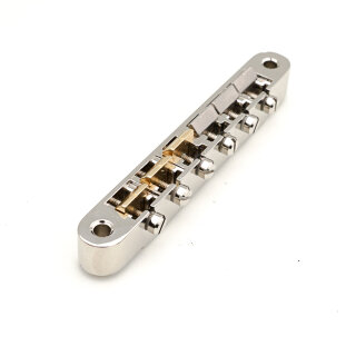 HYBRIDge-N-NG        ABRN Bridge, Fits Nashv studs, Gloss Nickel, TITANIUM/Brass saddles