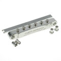 HYBRIDge-L-NG        ABRL Bridge, pat. pend. Locking System, Gloss Nickel, TITANIUM/Brass saddles