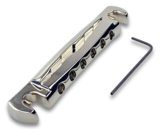 TPWC-59NG        Faber TPWC-59 Vintage Spec ALU Compensated Wraparound Tailpiece, Nickel, gloss
