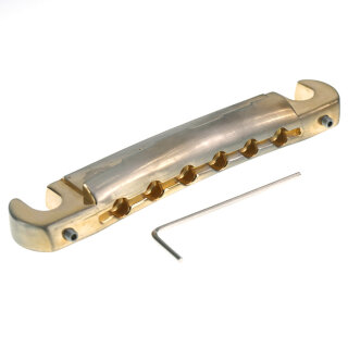 TPWC-59GA        	Faber TPWC-59 Vintage Spec ALU Compensated Wraparound Tailpiece, Gold, aged