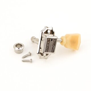 FKT33SBT-NG        	Faber Kluson style tuners, tulip knob, 3+3, separate bushing, nickel glossy