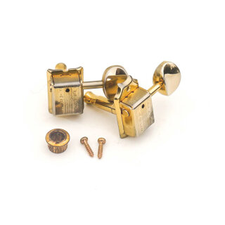 FKT6L-GA        	Faber Kluson style tuners, 6 in line, separate bushing, gold aged